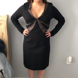 BCBG black low cut dress